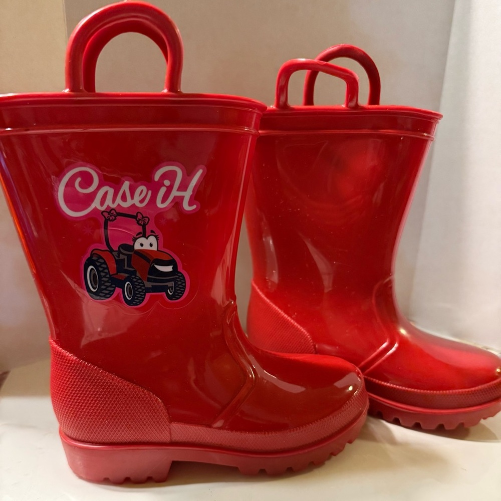 Red Rain Boots - Picture 3 of 5